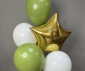 Набор воздушных шаров с звёздочкой🤍💚