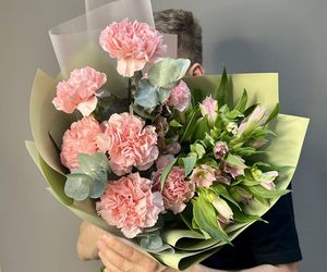 Дуо-букет «Чувства» с диантусами, альстромерией и эвкалиптом 😍